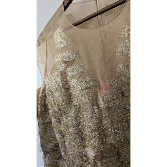 Sachin Babi Richa Gold Metallic Dress 12 Designer Glam Cocktail Ahluwalia $1895 - Picture 4 of 13